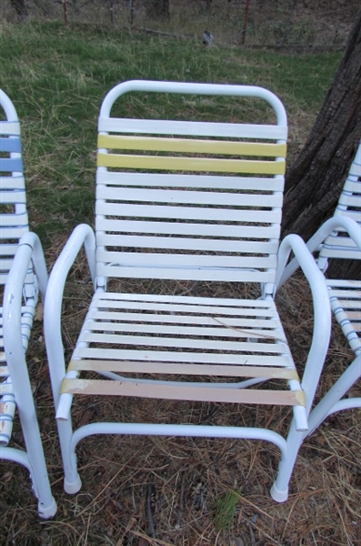 PATIO TABLE & ASSORTED CHAIRS
