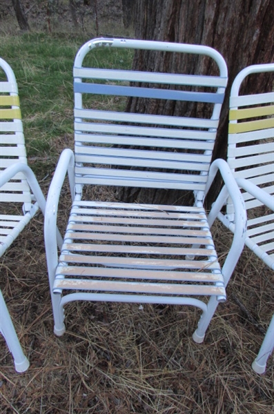 PATIO TABLE & ASSORTED CHAIRS