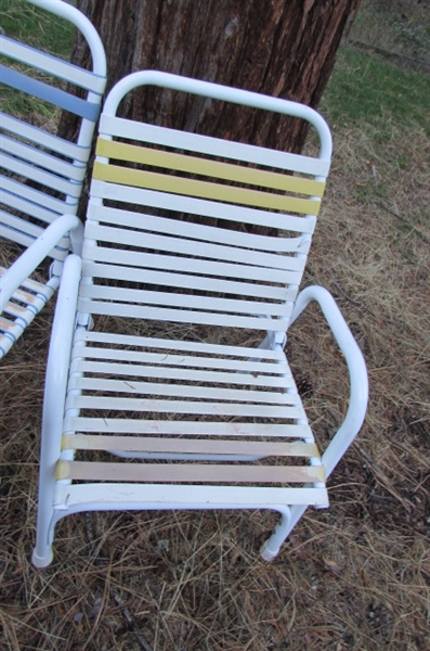 PATIO TABLE & ASSORTED CHAIRS