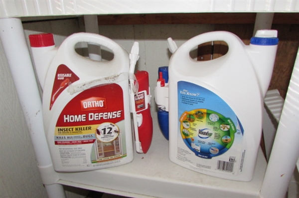 PLASTIC STORAGE SHELF & YARD/GARDEN TOOLS & SUPPLIES
