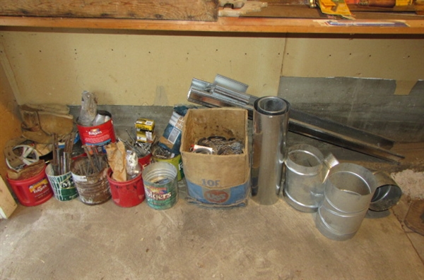 HUGE ASSORTMENT OF NAILS/SOME HINGES, HARDWARE & MORE