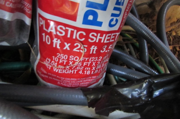 GARDEN HOSES, PLASTIC SHEETING & WEED FABRIC