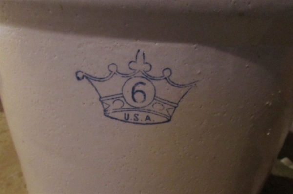 #6 VINTAGE STONEWARE CROCK
