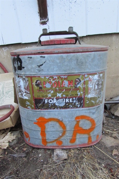 VINTAGE 'INDIAN BACKPACK FIRE EXTINGUISHER & SLIDE SPRAYER