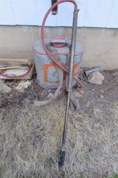 VINTAGE 'INDIAN BACKPACK FIRE EXTINGUISHER & SLIDE SPRAYER