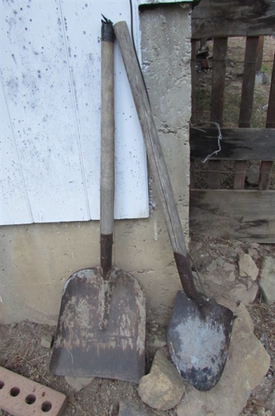 ASSORTED SHOVELS & WEDGES