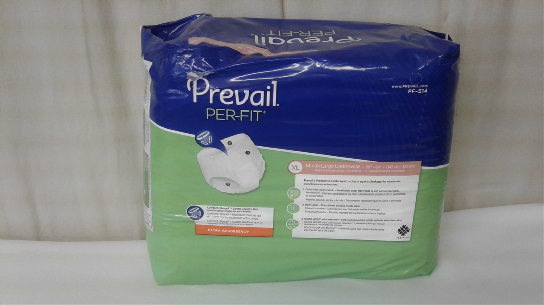 PREVAIL PER-FIT XL ADULT UNDERWEAR 14 PACK EXTRA ABSORBENCY UNISEX