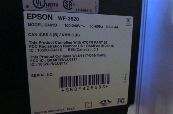EPSON WORKFORCE INKJET PRINTER/SCANNER