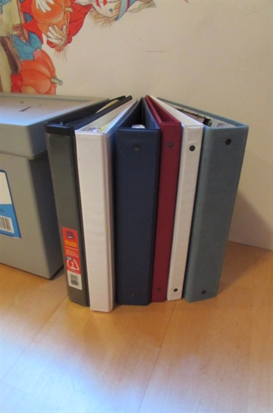 FILE BOXES, 3-RING BINDERS & VINTAGE LABEL MAKER