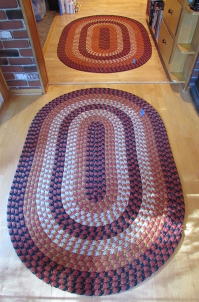 PAIR OF BRAIDED RUGS