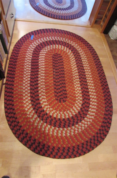 PAIR OF BRAIDED RUGS