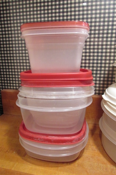 TUPPERWARE & RUBBERMAID STORAGE CONTAINERS AND MORE