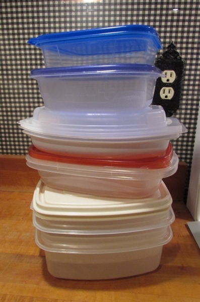 TUPPERWARE & RUBBERMAID STORAGE CONTAINERS AND MORE