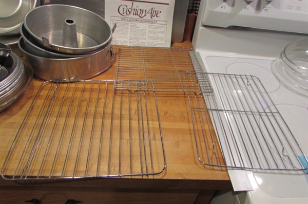 COOKIE SHEETS, PIE TINS, STONEWARE LOAF PANS & MORE