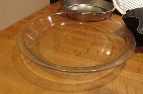 COOKIE SHEETS, PIE TINS, STONEWARE LOAF PANS & MORE
