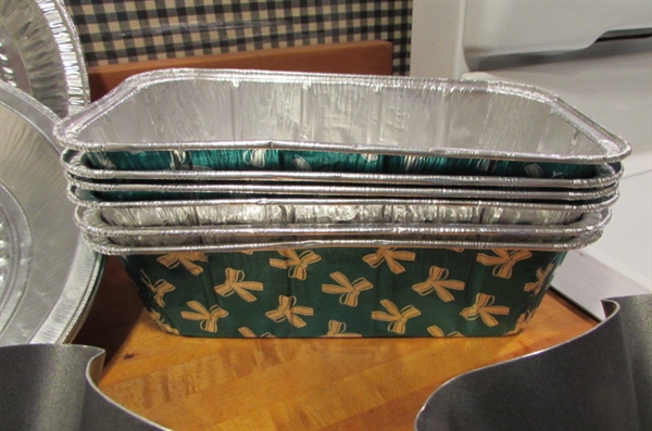 COOKIE SHEETS, PIE TINS, STONEWARE LOAF PANS & MORE