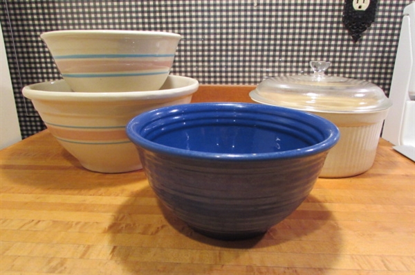 MCCOY MIXING BOWLS, PFALTZGRAFF CASSEROLE & MORE