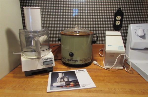 RIVAL ICE CRUSHER, CROCK POT & CUISINART FOOD PROCESSOR