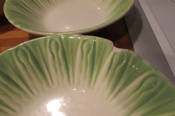 RIVAL OVAL CROCK POT & VINTAGE STONEWARE SOUP BOWLS