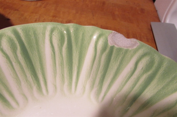 RIVAL OVAL CROCK POT & VINTAGE STONEWARE SOUP BOWLS