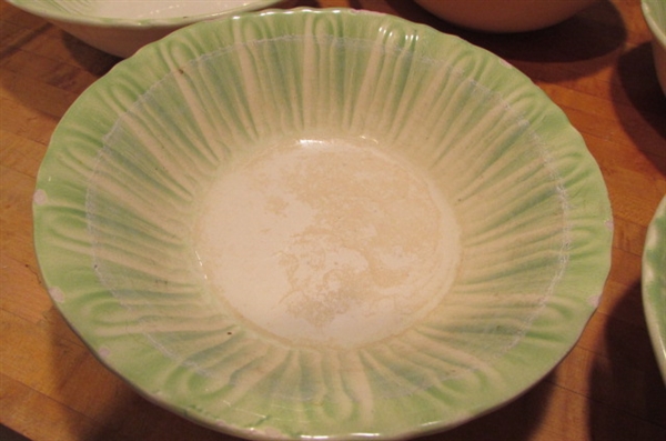 RIVAL OVAL CROCK POT & VINTAGE STONEWARE SOUP BOWLS