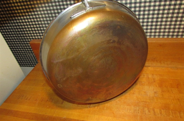 VINTAGE REVERE WARE COPPER BOTTOM POTS & PANS & A PIZZA SPATULA/LIFTER
