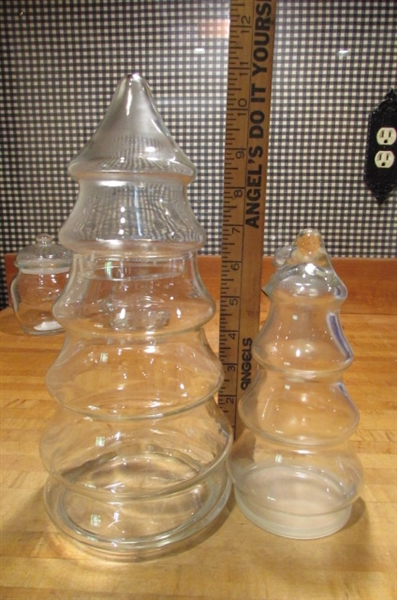 ASSORTED GLASS CANDY & CANDLE JARS & COWBOY BOOT MUG