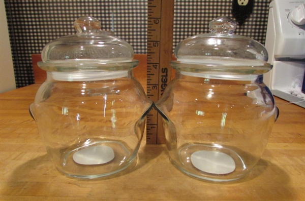 ASSORTED GLASS CANDY & CANDLE JARS & COWBOY BOOT MUG