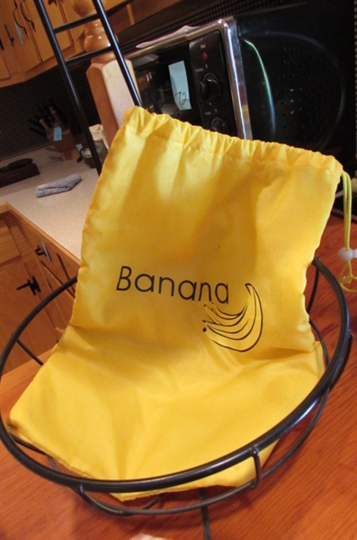 HANGING WIRE BASKET, BANANA BASKET, FRUIT AND VEGGIES BAGS