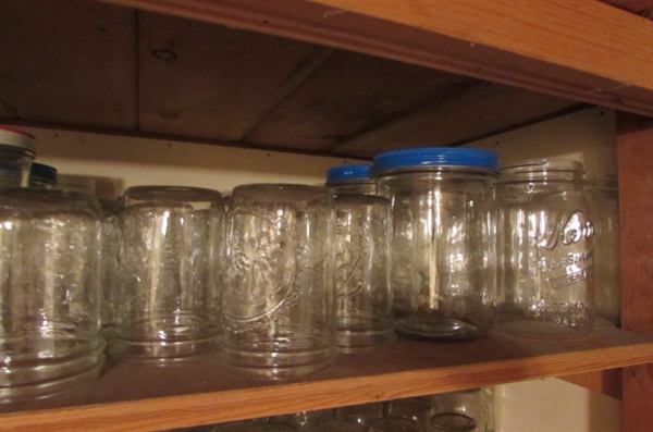 LARGE LOT OF CANNING JARS, LIDS, RINGS & MORE