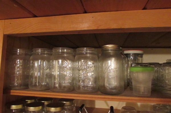 LARGE LOT OF CANNING JARS, LIDS, RINGS & MORE