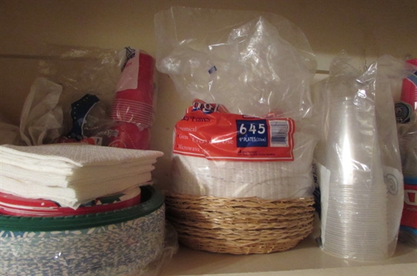 PAPER PRODUCTS & LARGE STORAGE JARS