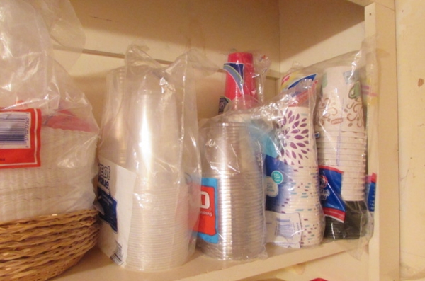 PAPER PRODUCTS & LARGE STORAGE JARS