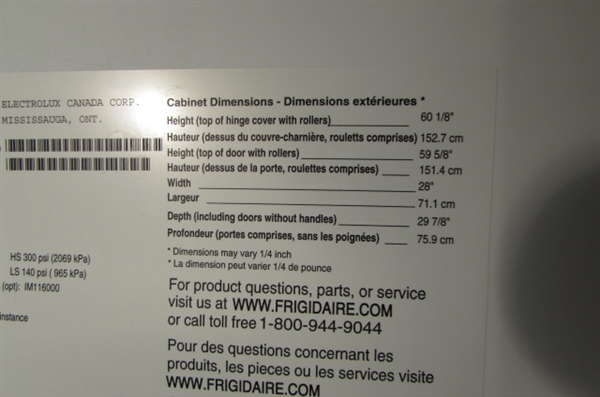 FRIGIDAIRE REFRIGERATOR /FREEZER