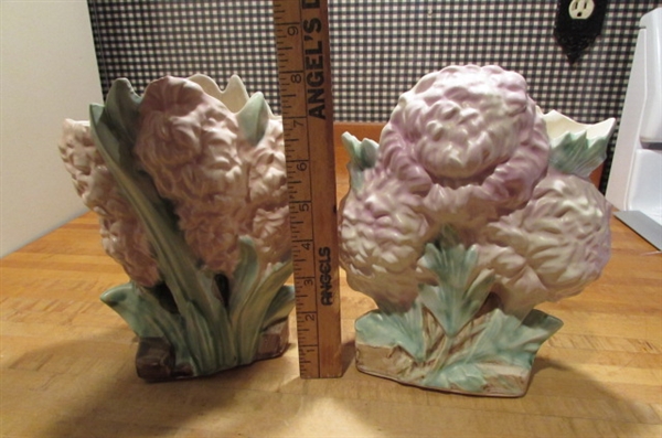 VINTAGE MCCOY VASES CHRYSANTHEMUM & HYACINTH