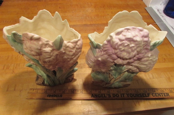 VINTAGE MCCOY VASES CHRYSANTHEMUM & HYACINTH
