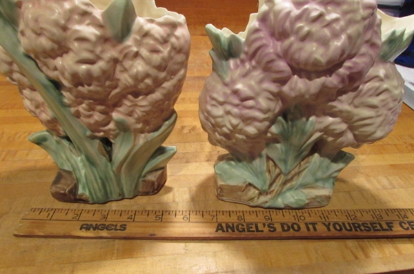 VINTAGE MCCOY VASES CHRYSANTHEMUM & HYACINTH