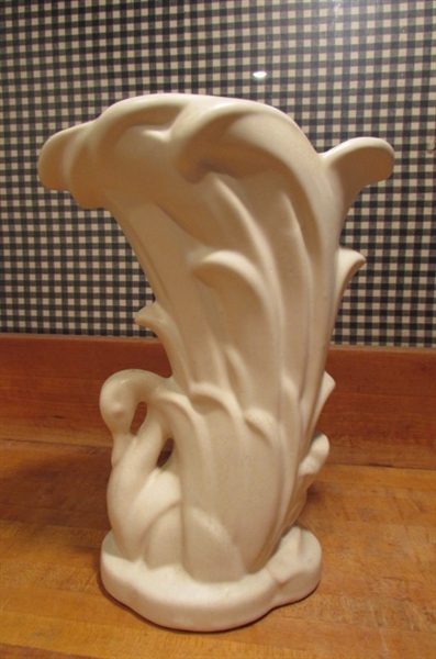 VINTAGE MATTE WHITE MCCOY VASES