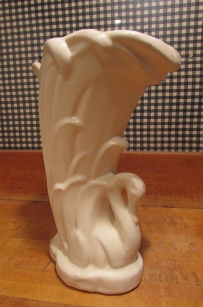 VINTAGE MATTE WHITE MCCOY VASES