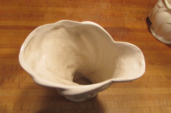 VINTAGE MATTE WHITE MCCOY VASES