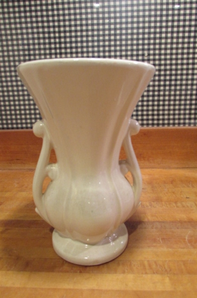 TALL GLOSS WHITE VINTAGE MCCOY VASES