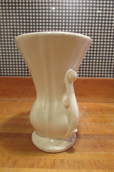 TALL GLOSS WHITE VINTAGE MCCOY VASES