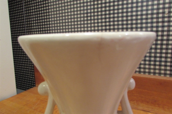 TALL GLOSS WHITE VINTAGE MCCOY VASES