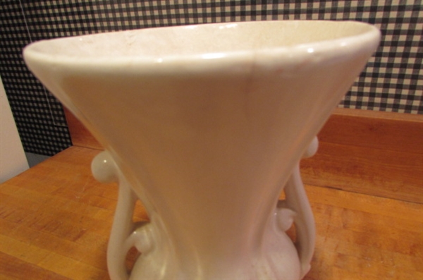 TALL GLOSS WHITE VINTAGE MCCOY VASES