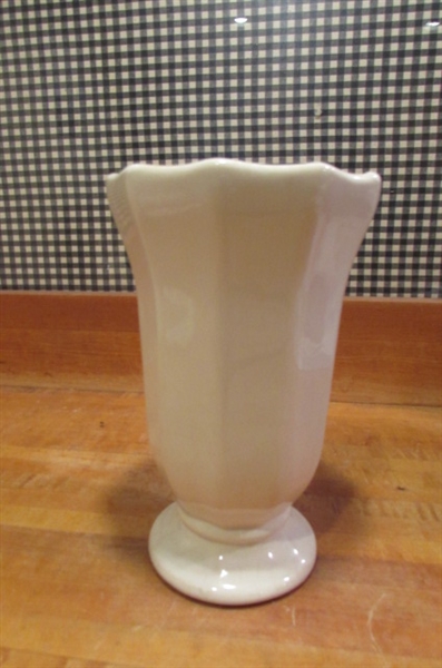 TALL GLOSS WHITE VINTAGE MCCOY VASES