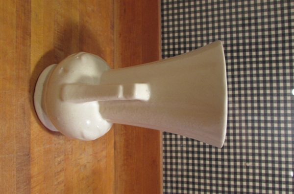 VINTAGE MCCOY - TALL 2-HANDLED VASE AND BIRD JARDINIERE