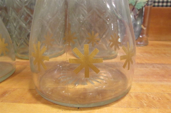 GLASS CANISTERS & SYRUP/SALAD DRESSING DISPENSERS