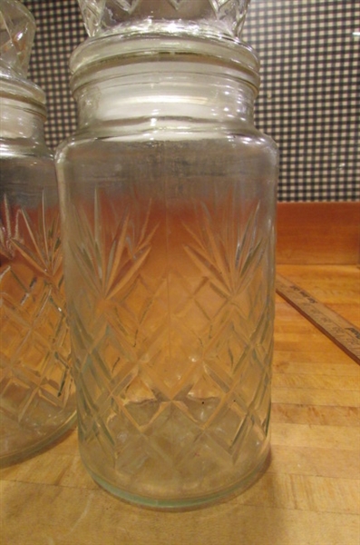 GLASS CANISTERS & SYRUP/SALAD DRESSING DISPENSERS