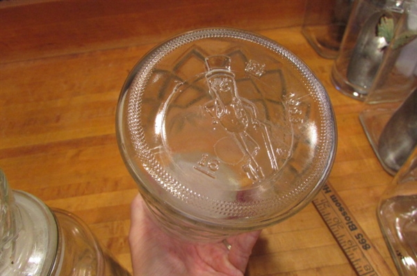 GLASS CANISTERS & SYRUP/SALAD DRESSING DISPENSERS
