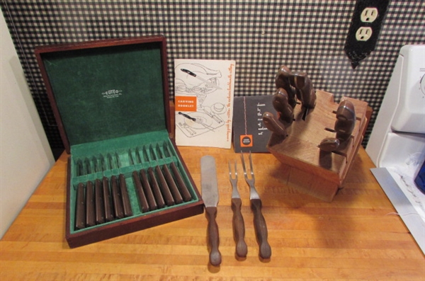 CUTCO KITCHEN KNIFE SET, CARVING KNIVES, KNIFE BLOCK & MORE